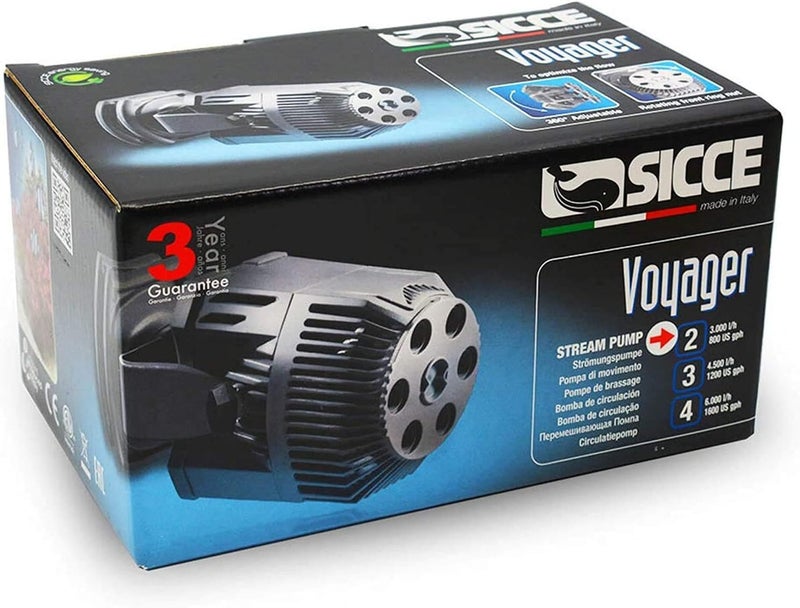 SICCE Voyager 2 Wave Maker Flow Pump 800 GPH | 360Â°Adjustable Quiet Submersible Magnetic Powerhead for Saltwater & Freshwater Tanks, Quiet Aquarium Water Circulation Pump 15 to 90 Gallons - Image 3
